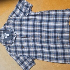 Duluth Trading Mens Large Relaxed Hemp/Cotton Buttondown